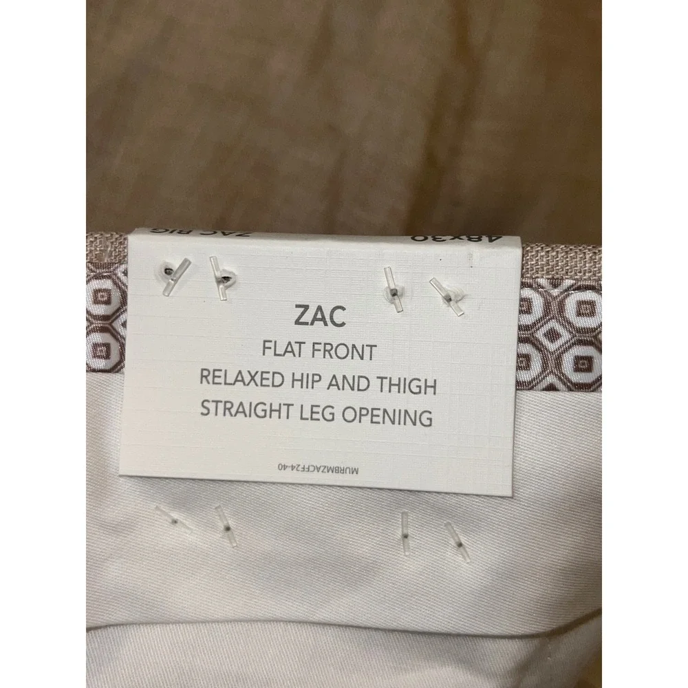 NWT Murano Big Man Zac Classic Fit Baird McNutt Linen Pants 48x30 Tan Cuffed